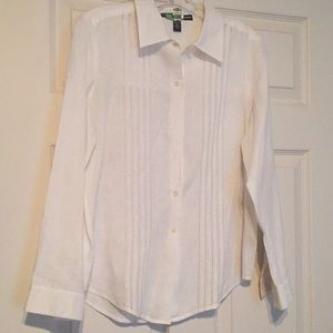 Beautiful linen ladies Ellen Tracy blouse
